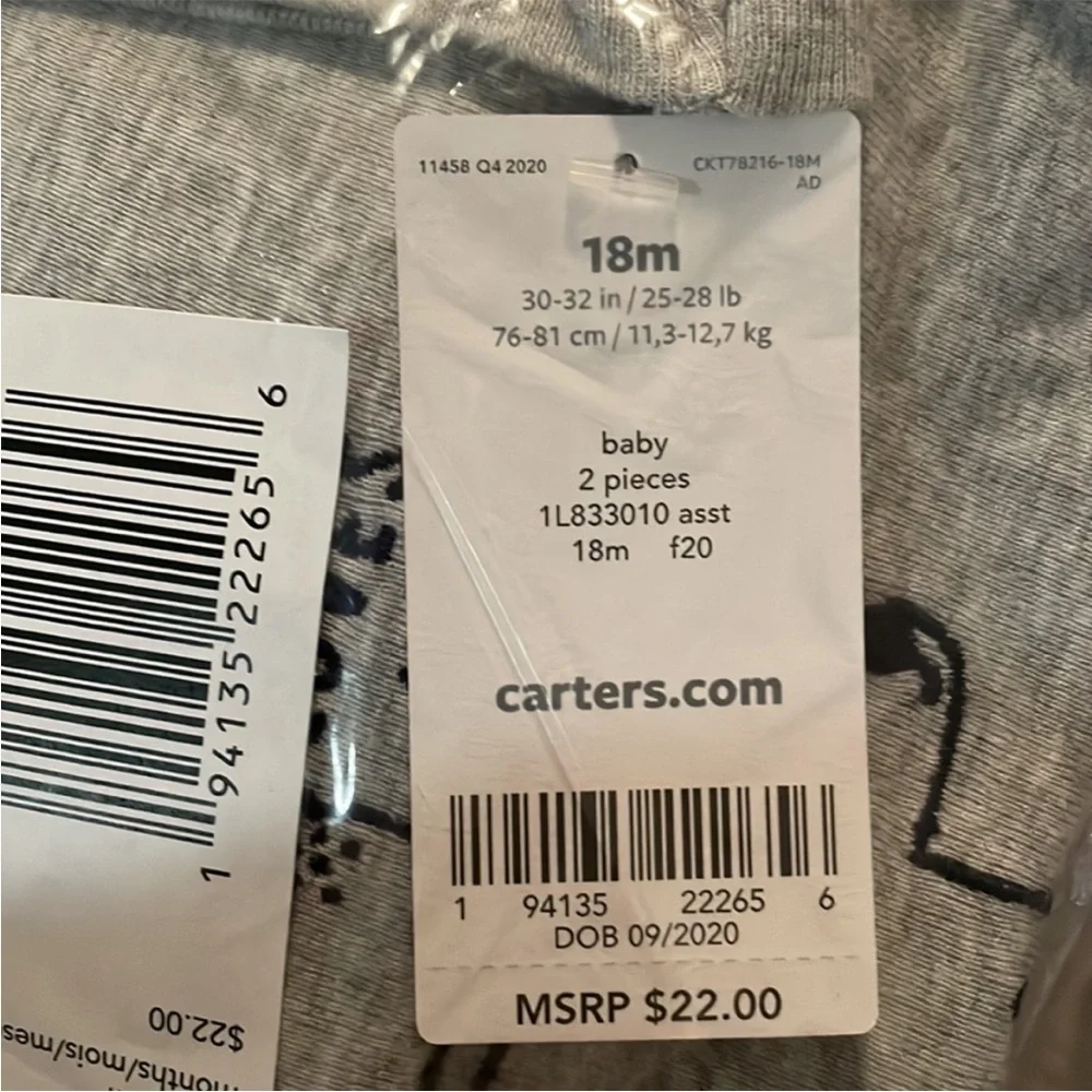 Carter’s Baby Outfit 18M NWT Bear Mommy Loves Me Onesie & Pants Set